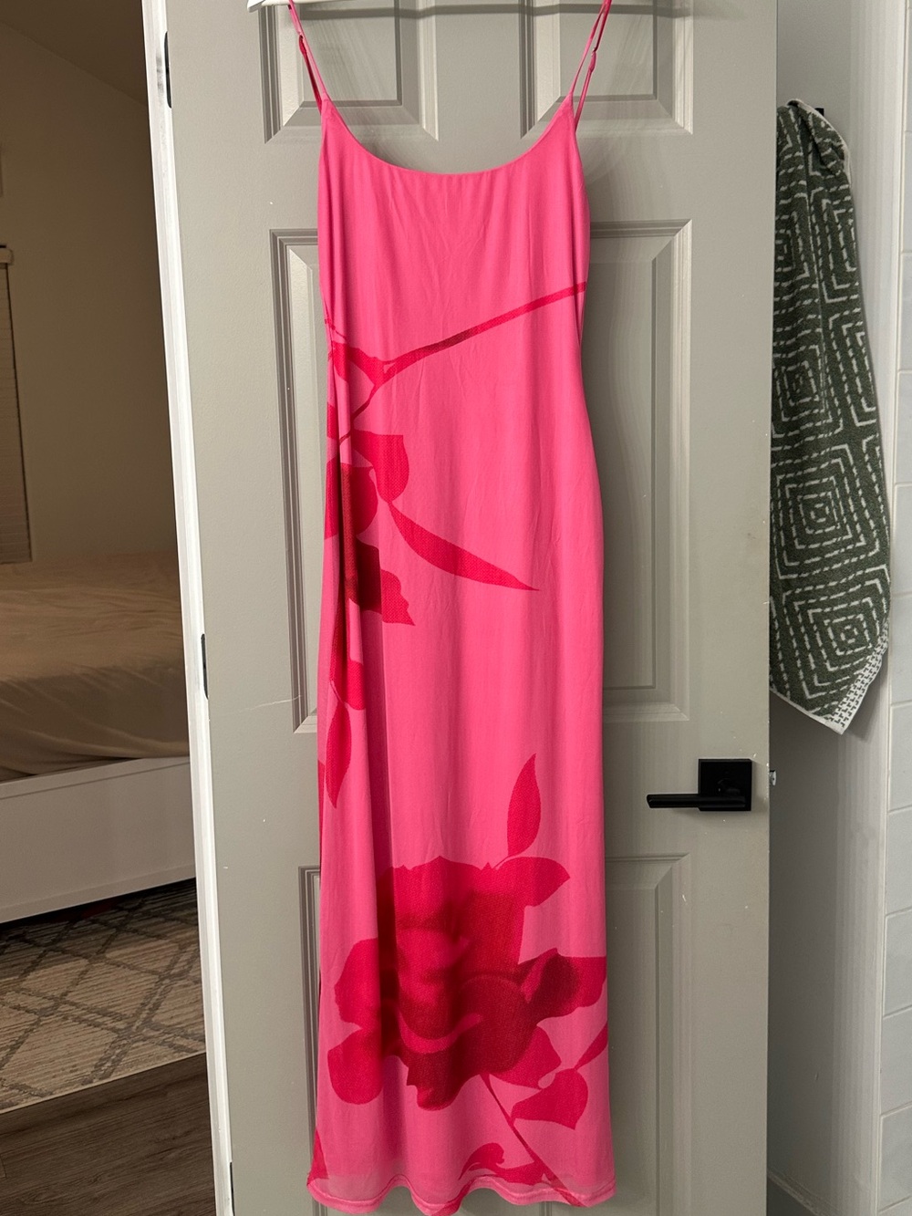 Bright Pink Floral Slip Dress